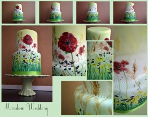 Hand Painted Meadow Wedding Cake