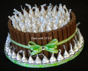 Kit Kats and Kisses Cake