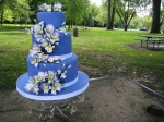Periwinkle grad cake