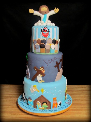 Jesus Story on Cake 1 John 3:16
