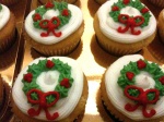 Christmas wreath cupcakes