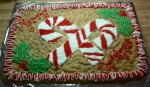 Candy cane cookie cake