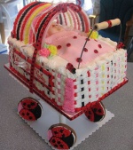 Lady Bug Baby Buggy Shower Cake